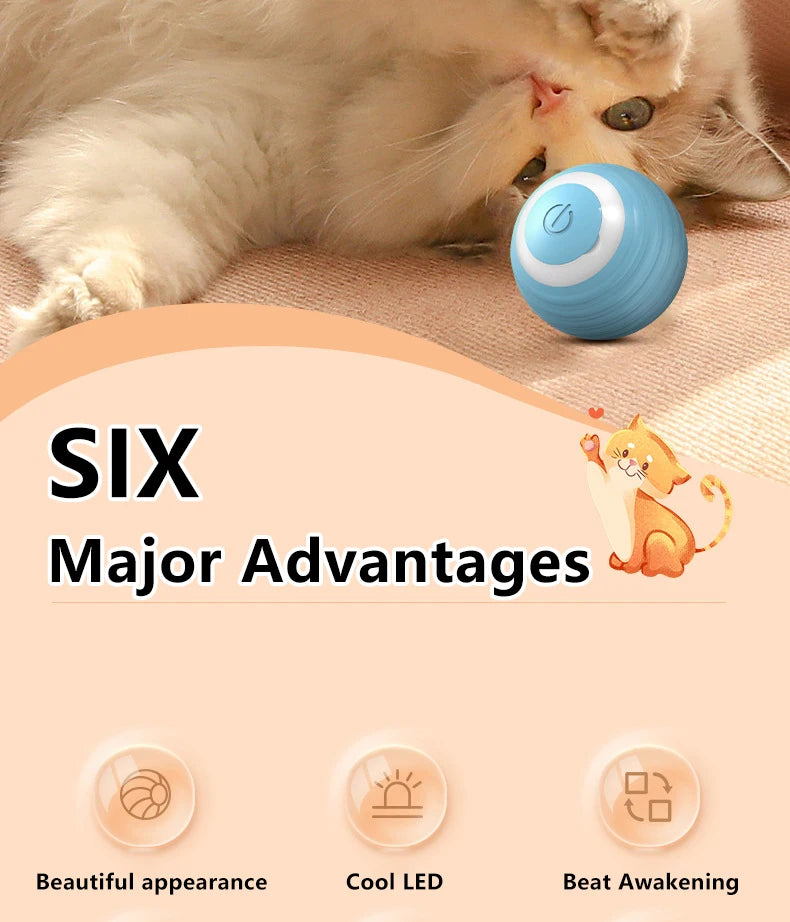 Cat Interactive Ball Smart Cat Toys Indoor Automatic Rolling Magic Ball Electronic Interactive Cat Toy Cat Game Accessories