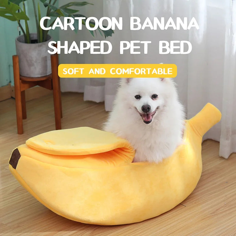 Banana Cat Bed House Funny Cute Cozy Cat Mat Beds Warm Durable Portable Pet Basket Kennel Dog Cushion Cat Supplies Multicolor